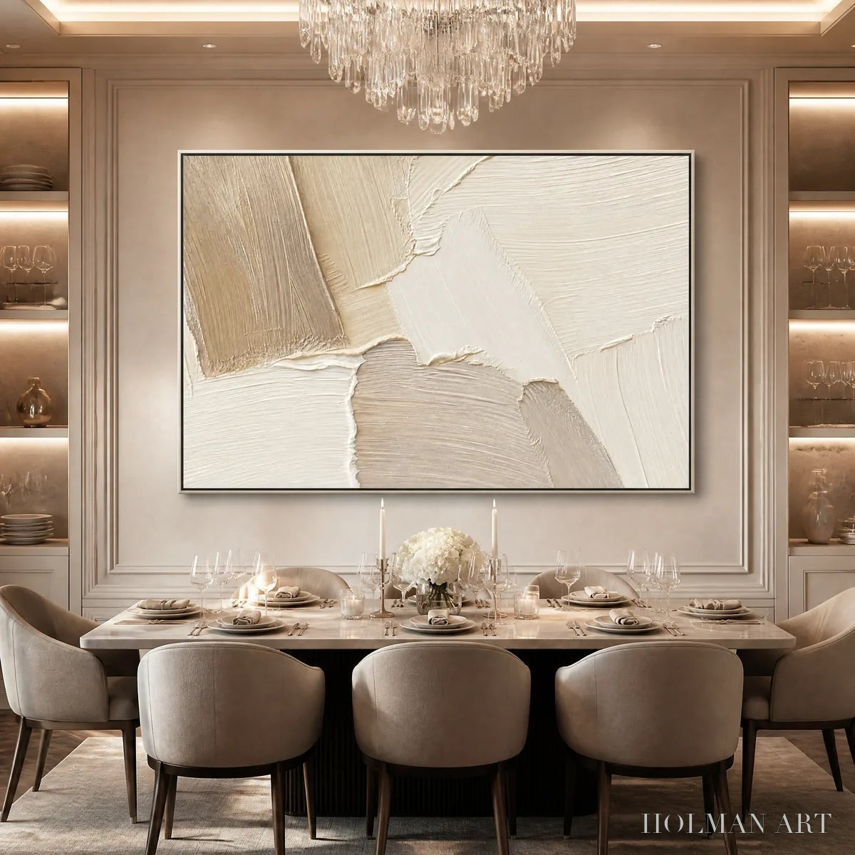 HOLMAN ART Cream Terrain – Cream Beige Texture Abstract - image 2