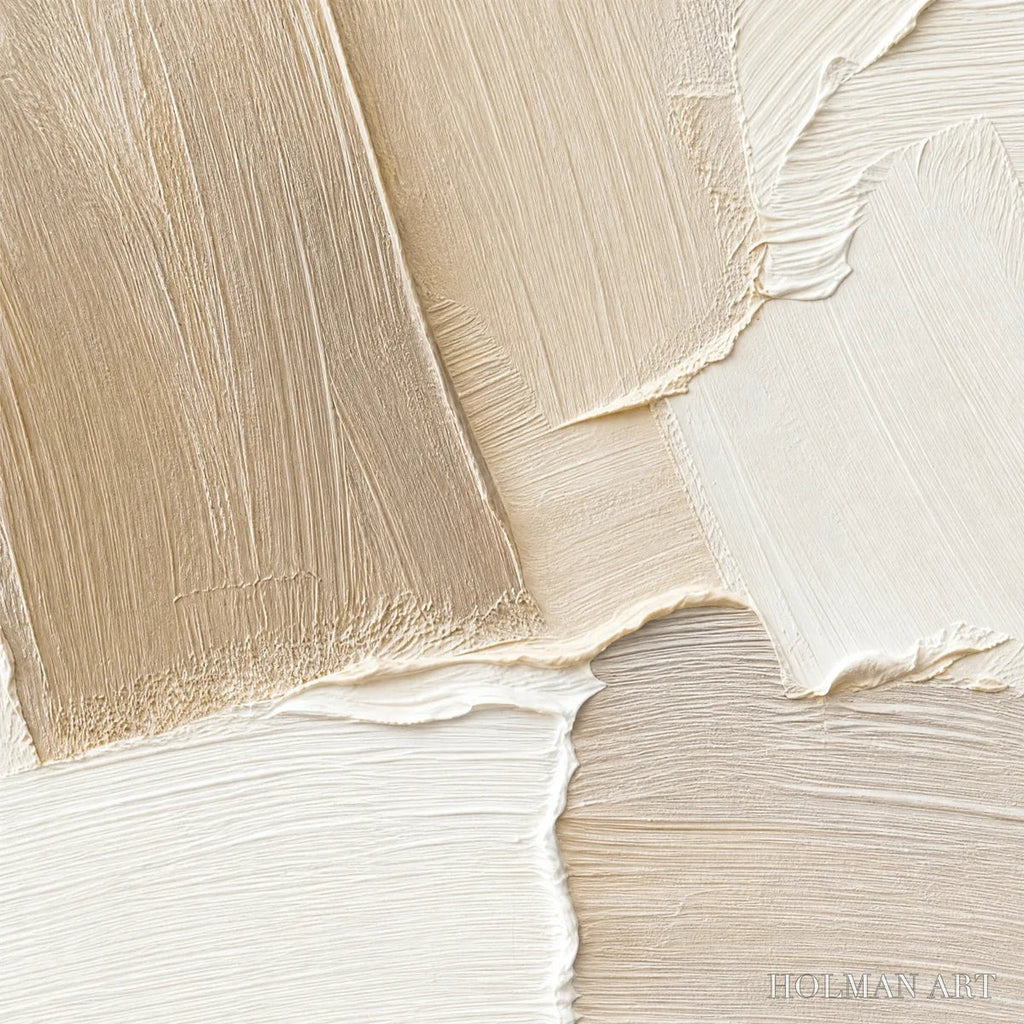 HOLMAN ART Cream Terrain – Cream Beige Texture Abstract - image 3