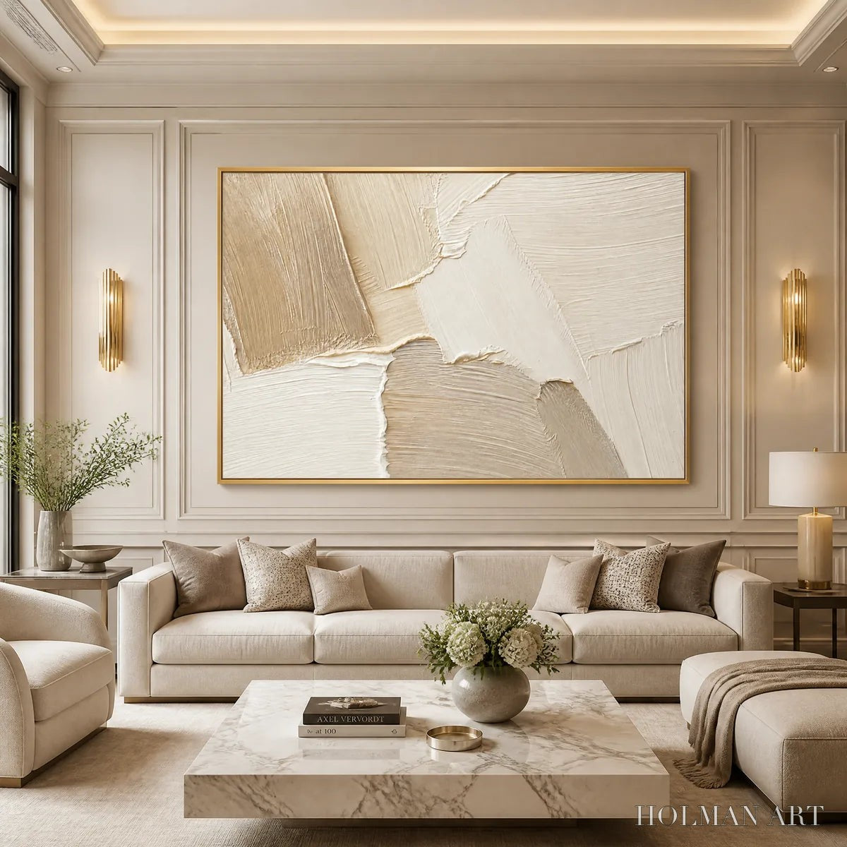 HOLMAN ART Cream Terrain – Cream Beige Texture Abstract - image 5