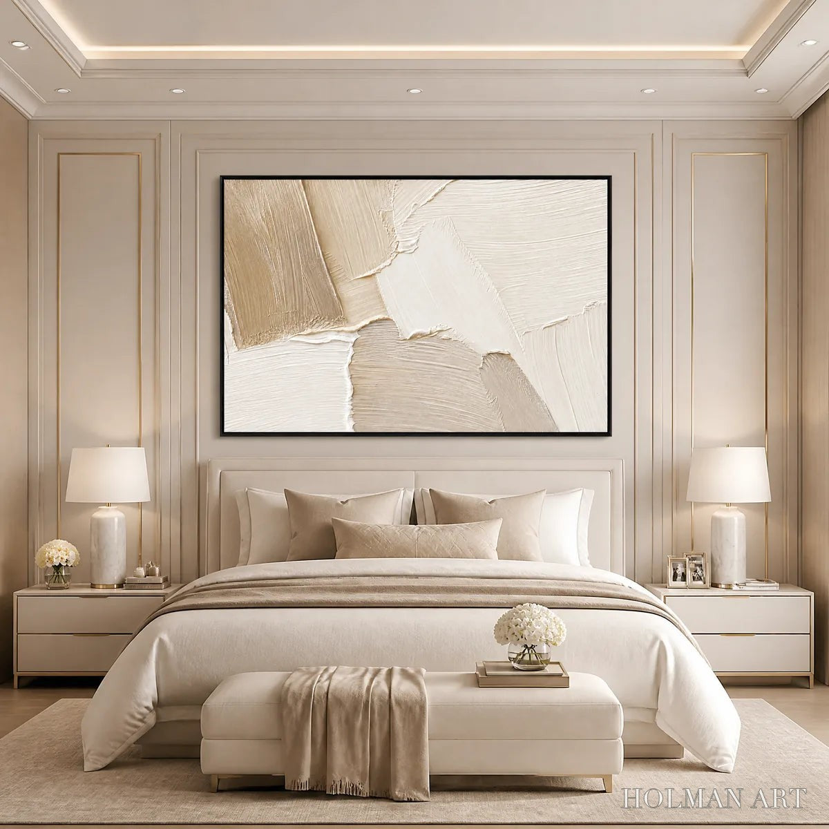 HOLMAN ART Cream Terrain – Cream Beige Texture Abstract - image 6