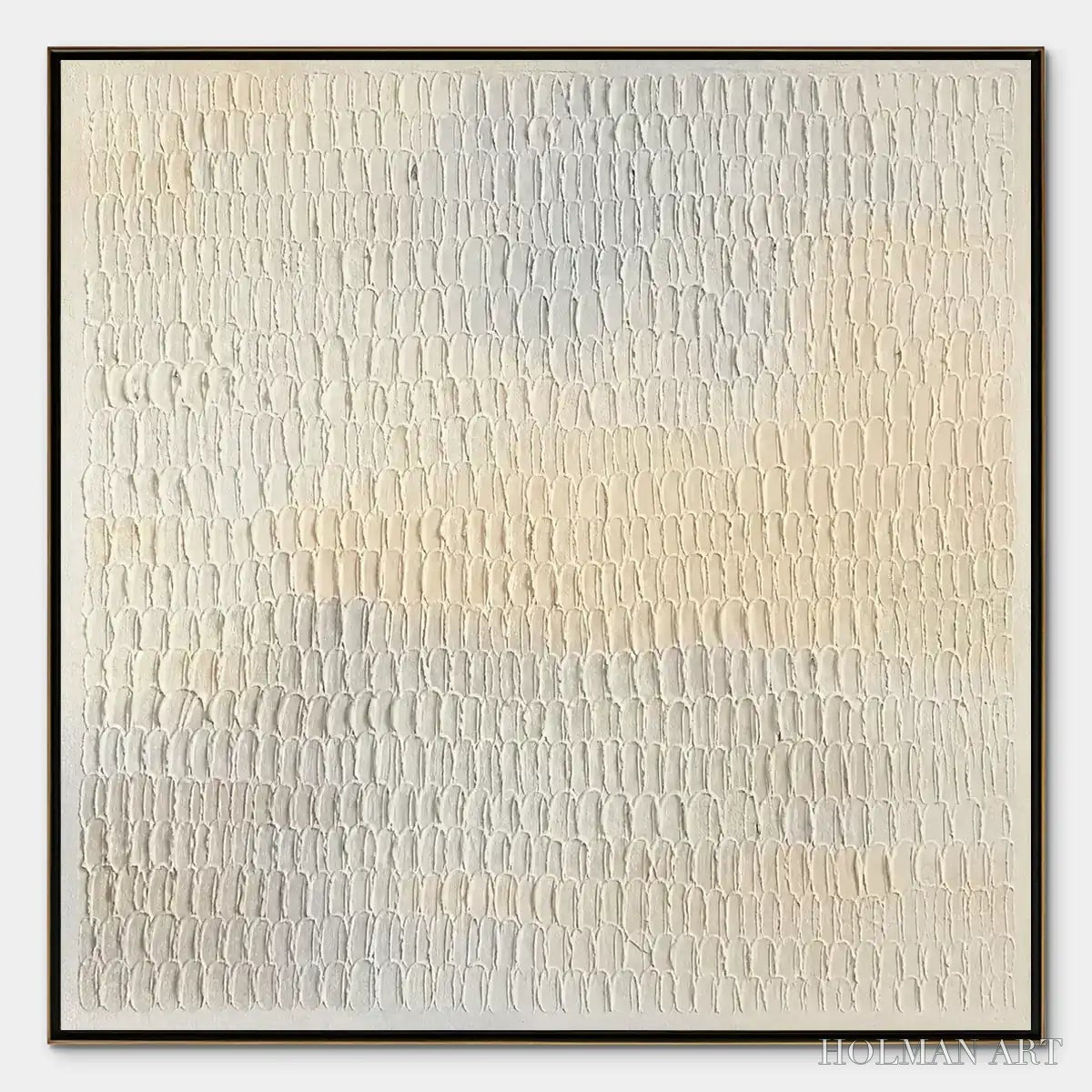 HOLMAN ART Whispered Plaster – White Textured Minimalist Abstract - image 1