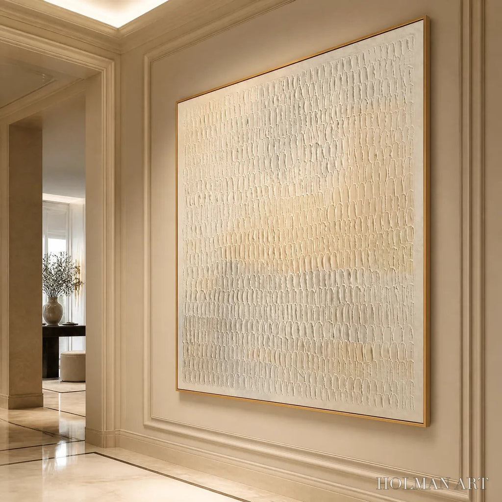HOLMAN ART Whispered Plaster – White Textured Minimalist Abstract - image 4