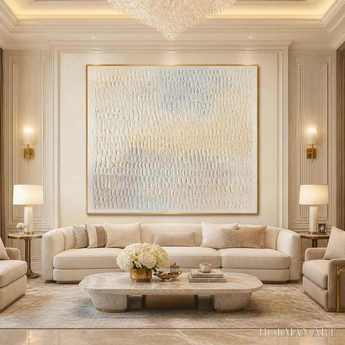 HOLMAN ART Whispered Plaster – White Textured Minimalist Abstract - image 5
