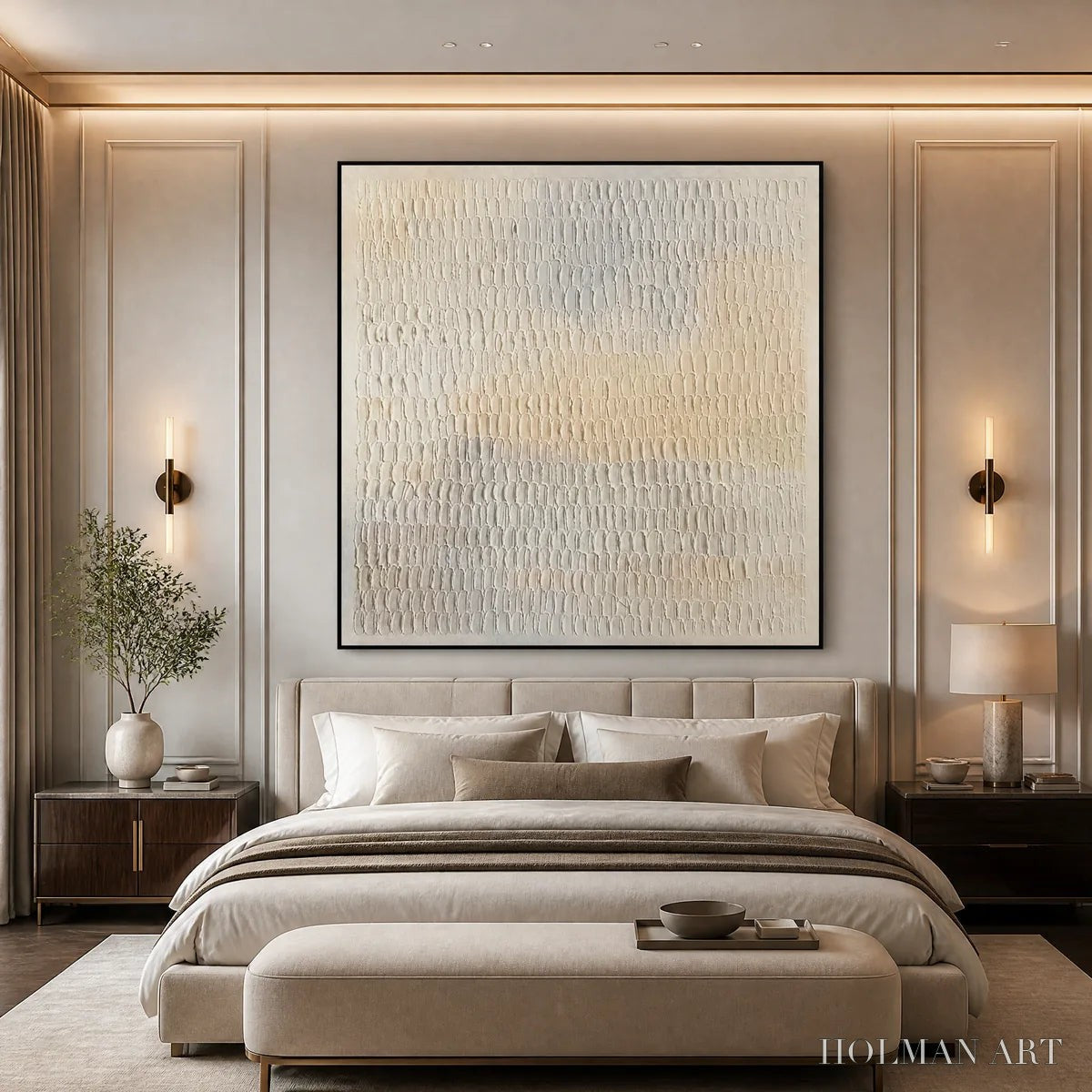 HOLMAN ART Whispered Plaster – White Textured Minimalist Abstract - image 6