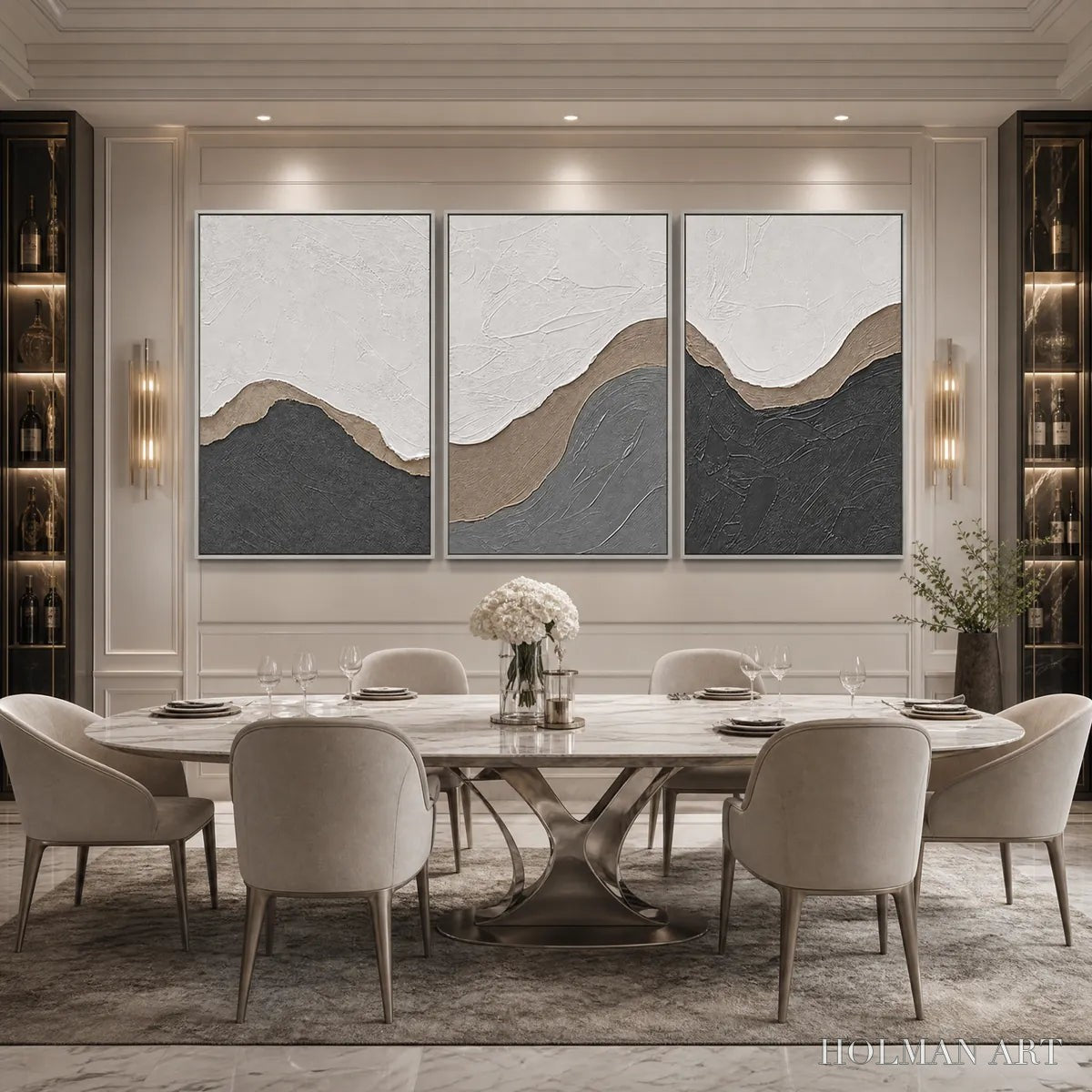 HOLMAN ART Terra Firma – Textured Minimalist Abstract Earth-Tone Triptych - image 2