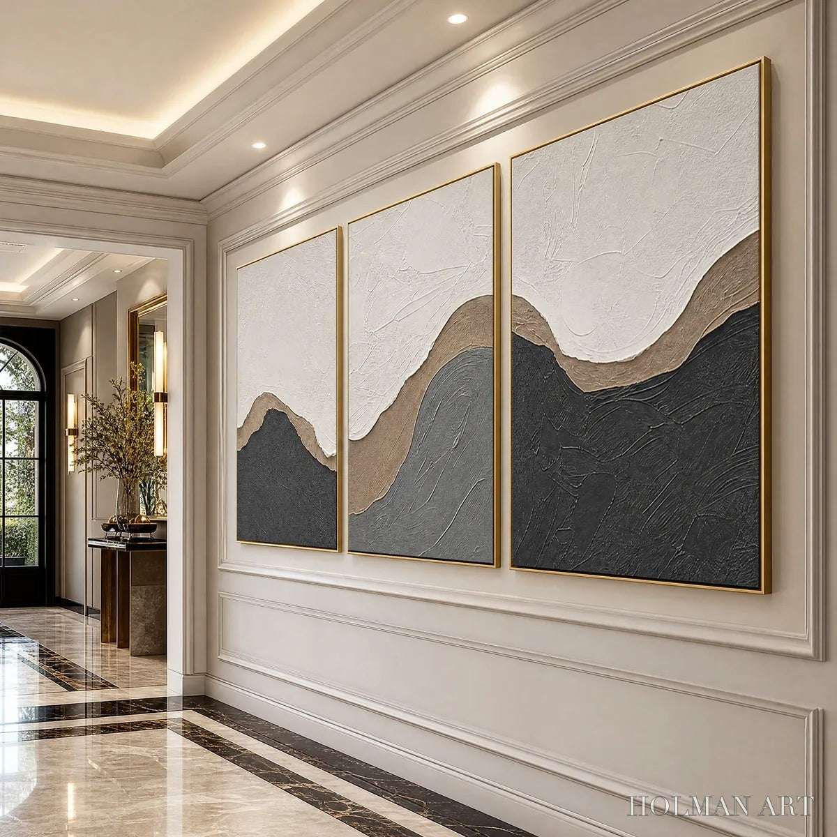 HOLMAN ART Terra Firma – Textured Minimalist Abstract Earth-Tone Triptych - image 5