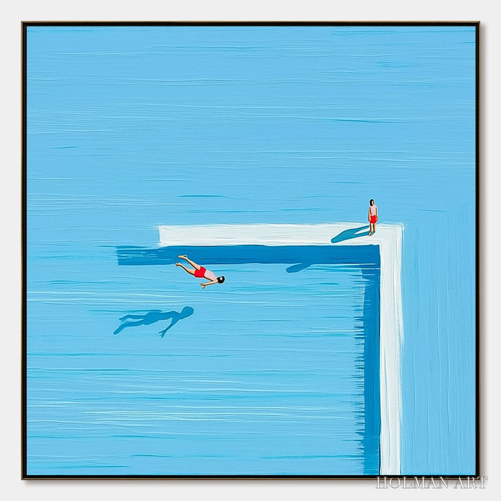 HOLMAN ART the Plunge – Minimalist Modern Art of a Summer Pool Scene - image 1