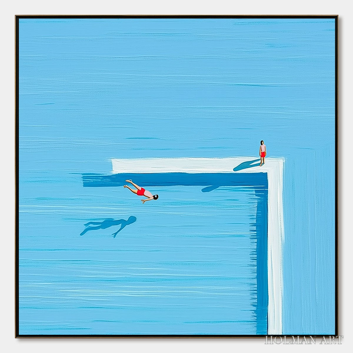 HOLMAN ART the Plunge – Minimalist Modern Art of a Summer Pool Scene - image 1
