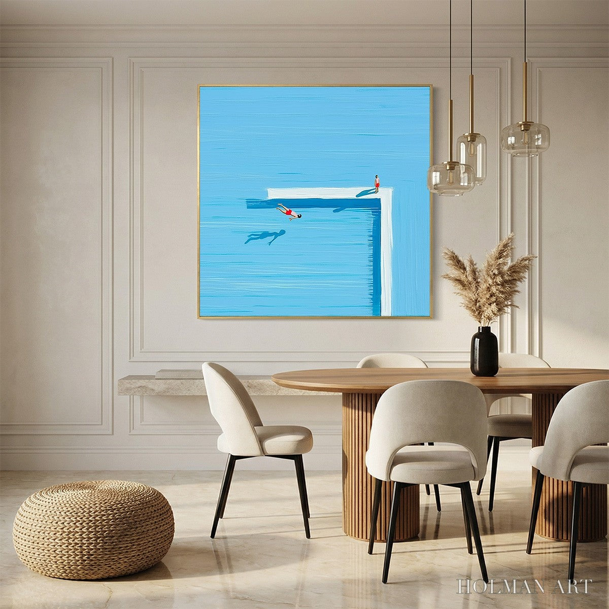 HOLMAN ART the Plunge – Minimalist Modern Art of a Summer Pool Scene - image 2