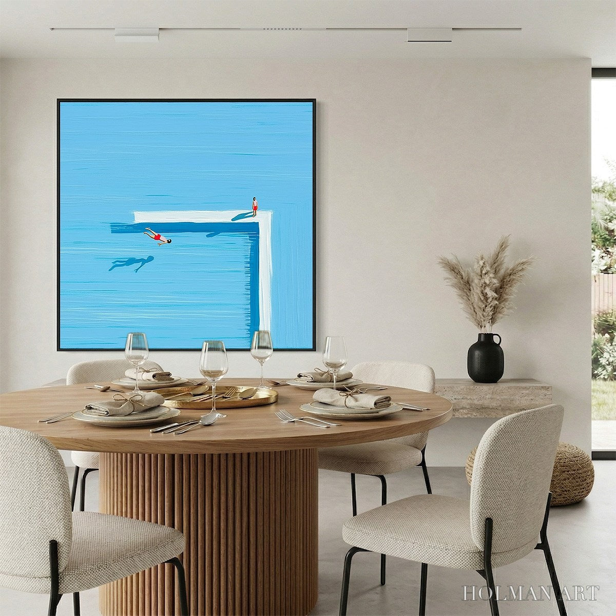 HOLMAN ART the Plunge – Minimalist Modern Art of a Summer Pool Scene - image 4