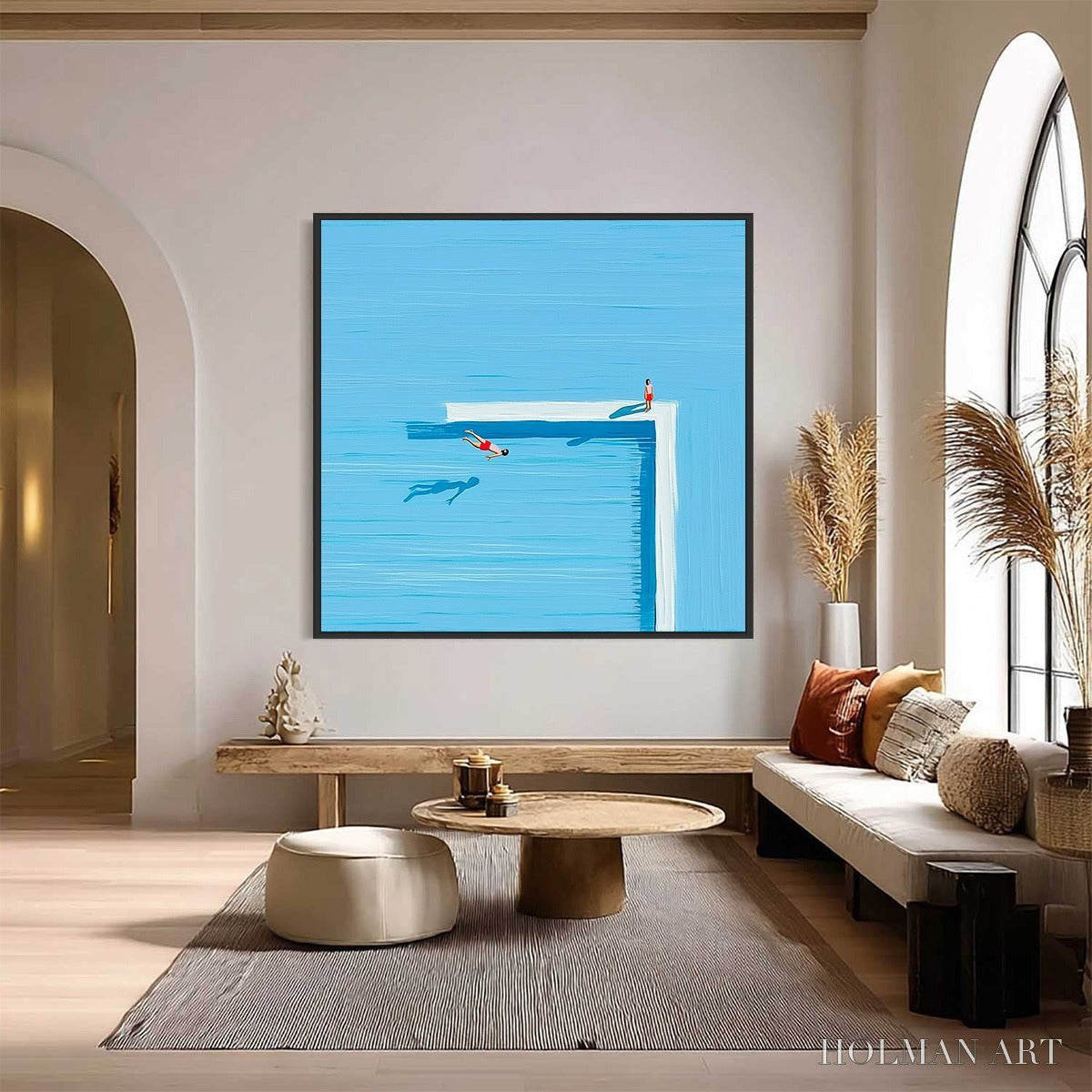 HOLMAN ART the Plunge – Minimalist Modern Art of a Summer Pool Scene - image 6