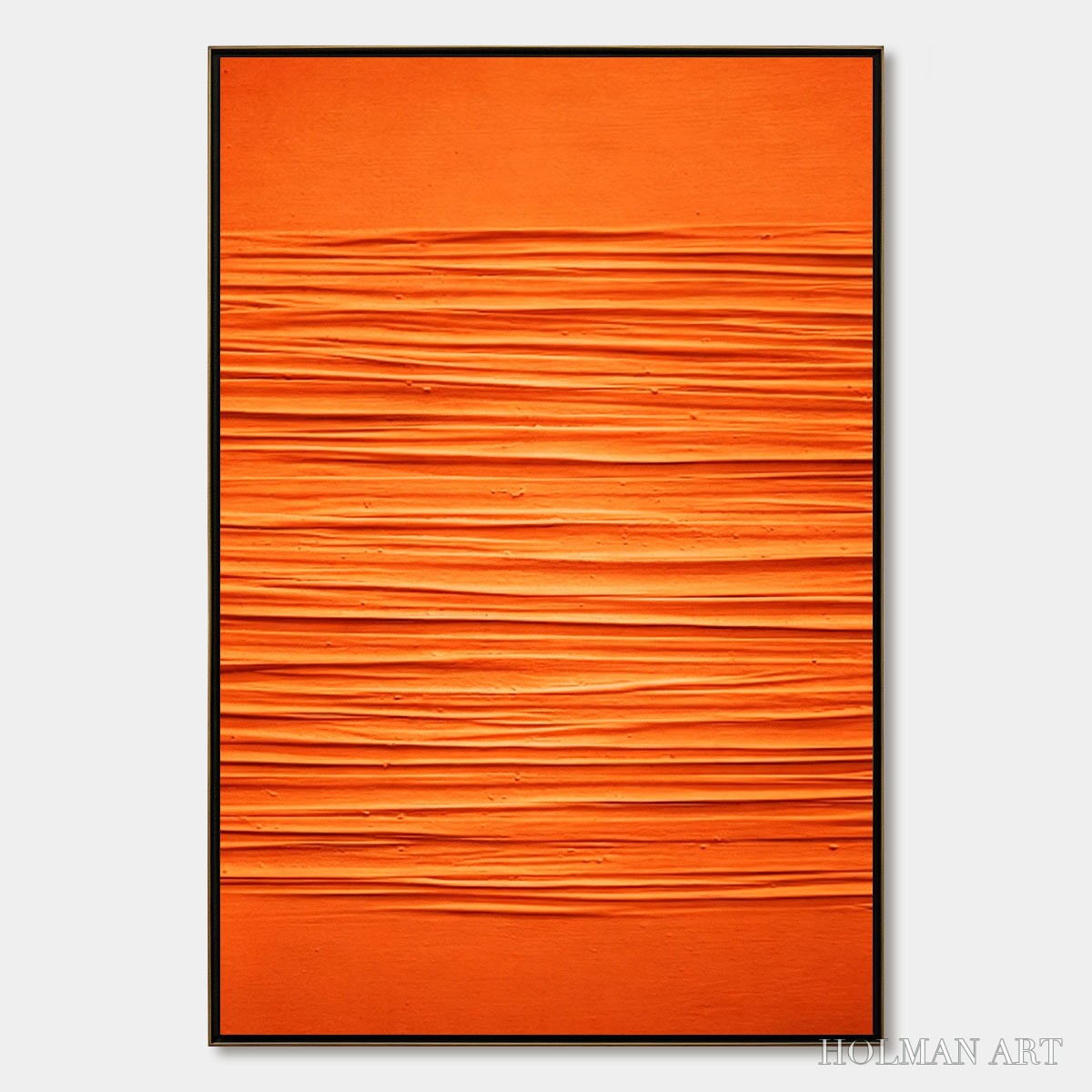 HOLMAN ART Saffron Rhythm – Vibrant Textured Minimalist Orange Painting - image 1