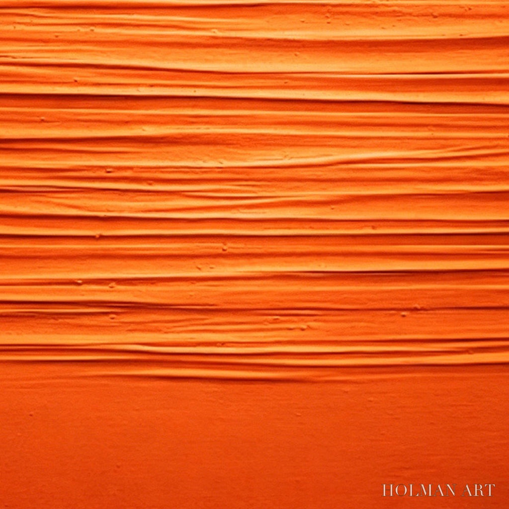 HOLMAN ART Saffron Rhythm – Vibrant Textured Minimalist Orange Painting - image 5