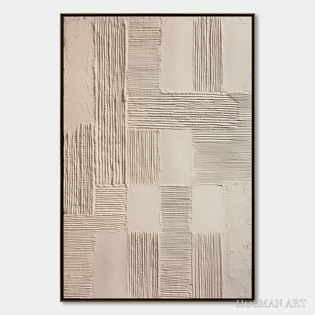 HOLMAN ART Foundations – Textured Minimalist Abstract Painting in Beige - image 1