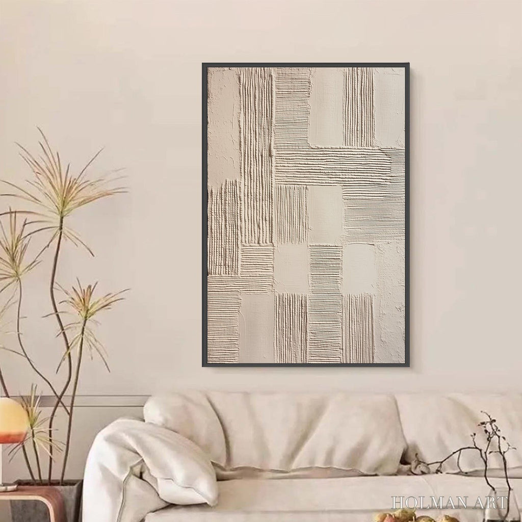 HOLMAN ART Foundations – Textured Minimalist Abstract Painting in Beige - image 6