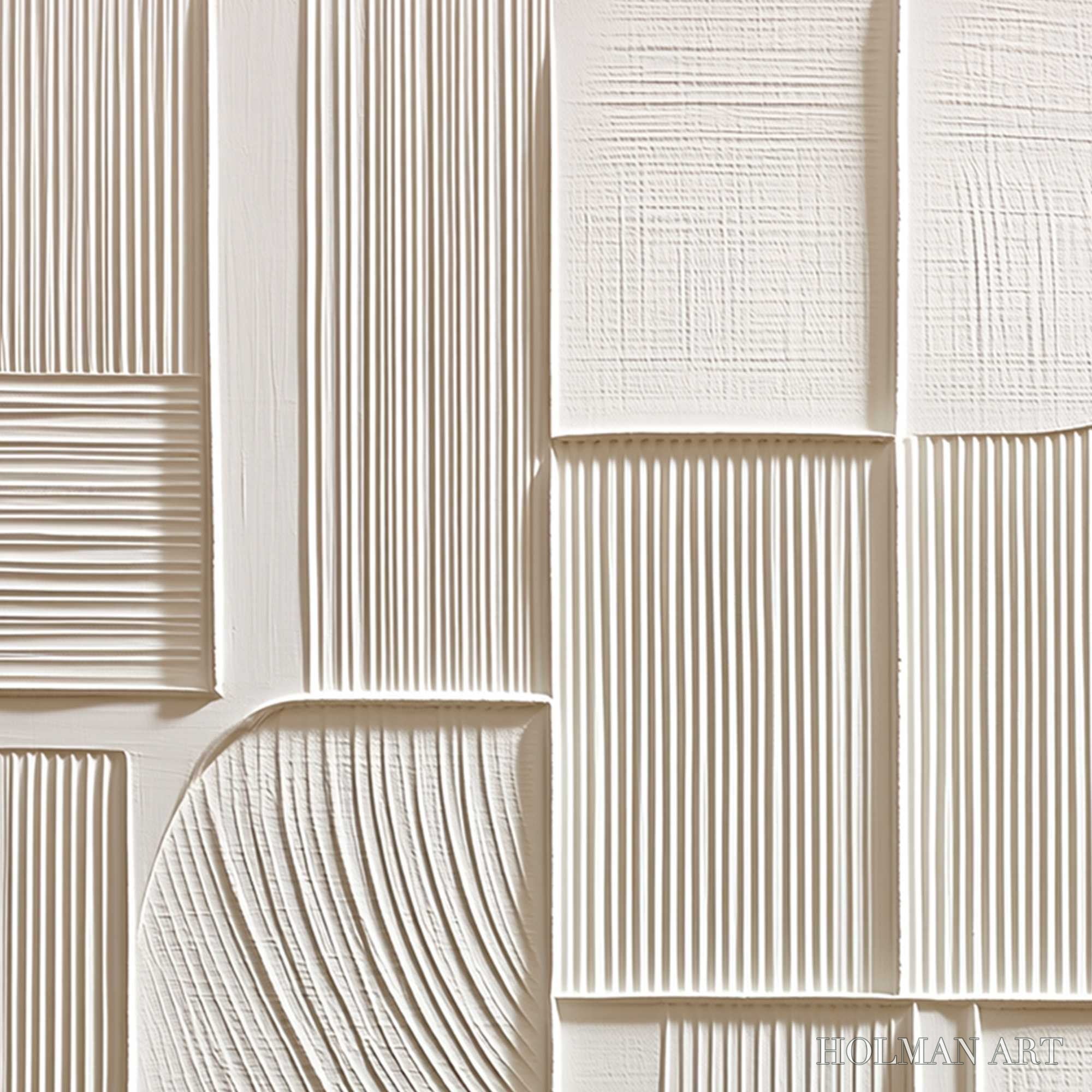 HOLMAN ART Structured Calm – Textured White Minimalist Abstract - image 3