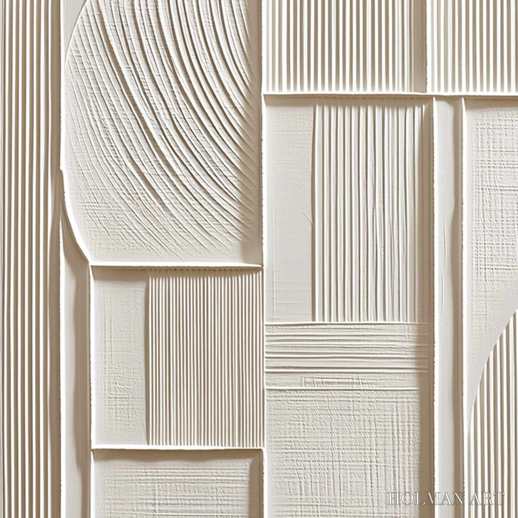 HOLMAN ART Structured Calm – Textured White Minimalist Abstract - image 5