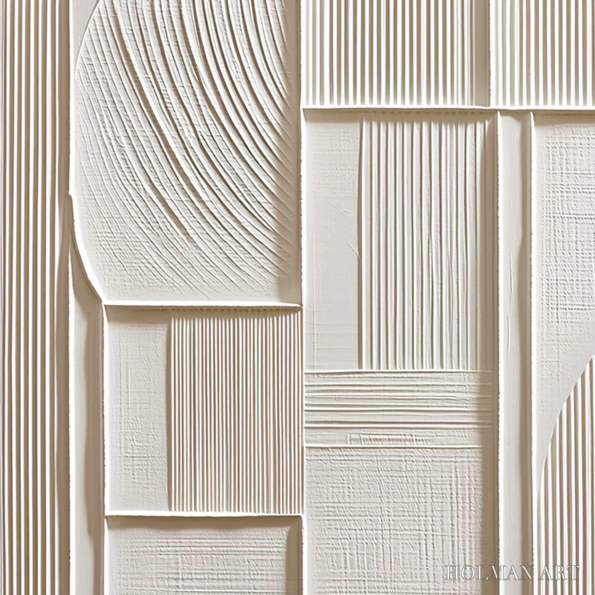 HOLMAN ART Structured Calm – Textured White Minimalist Abstract - image 5
