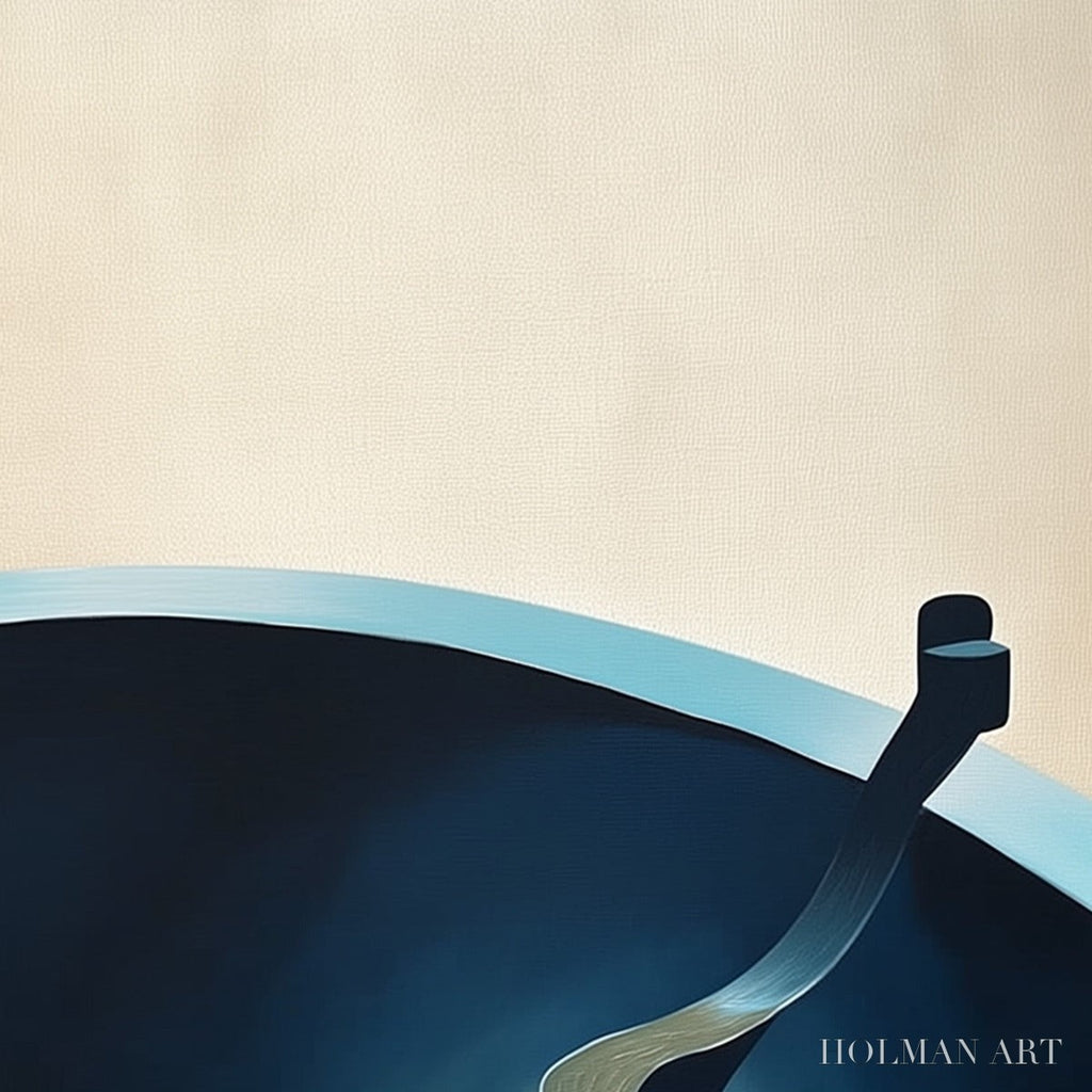 HOLMAN ART Voyage – Modern Minimalist Abstract Painting in Blue and Beige - image 3