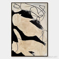HOLMAN ART Intertwined – Large Vertical Minimalist Black and Beige Abstract Painting - image 1