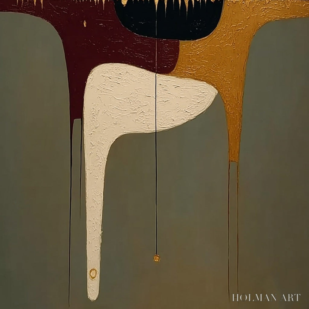 HOLMAN ART the Conduit – Textured Minimalist Abstract Painting with Gold Accents - image 5