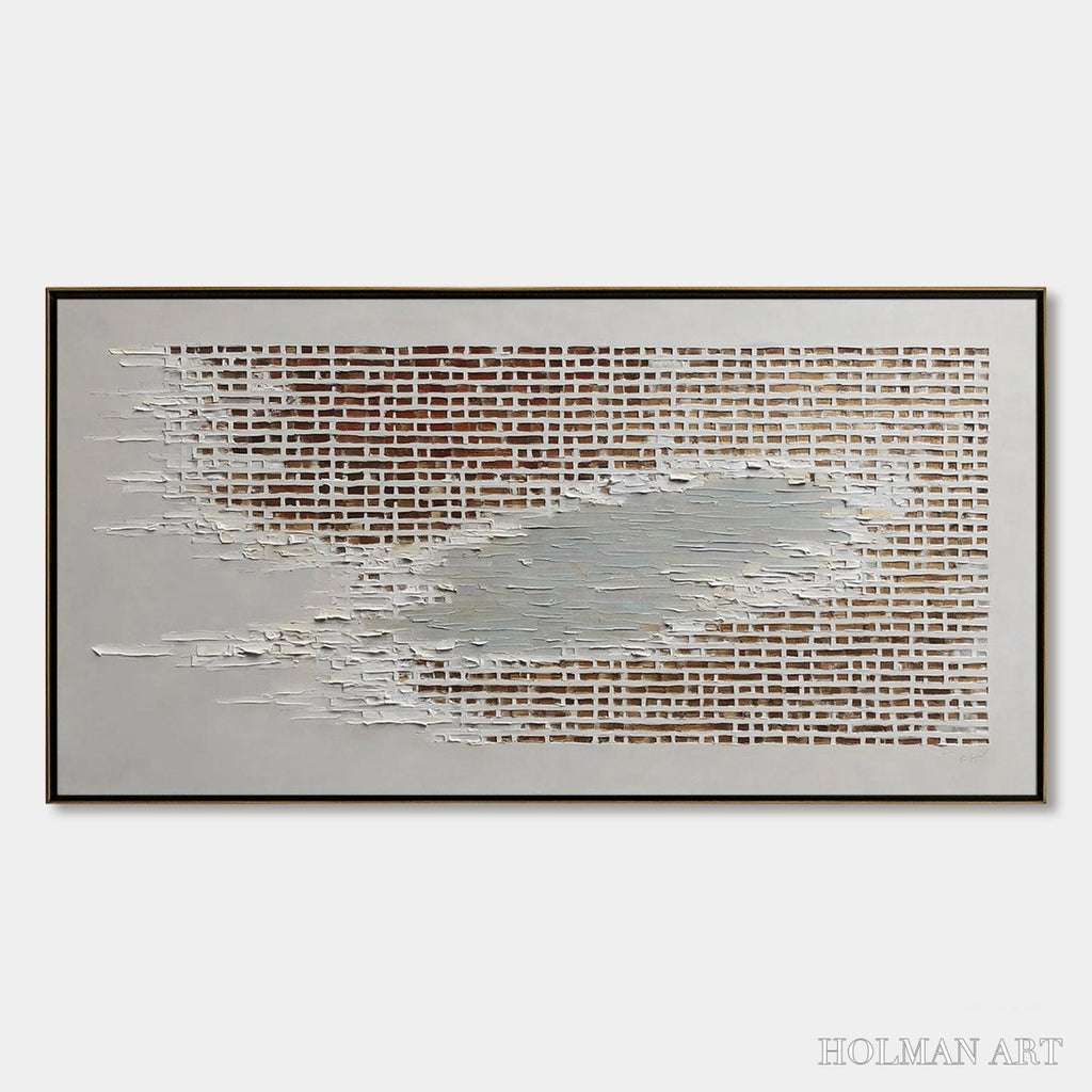 HOLMAN ART Fragments of Time – Textured Minimalist Architectural Abstract Painting - image 1