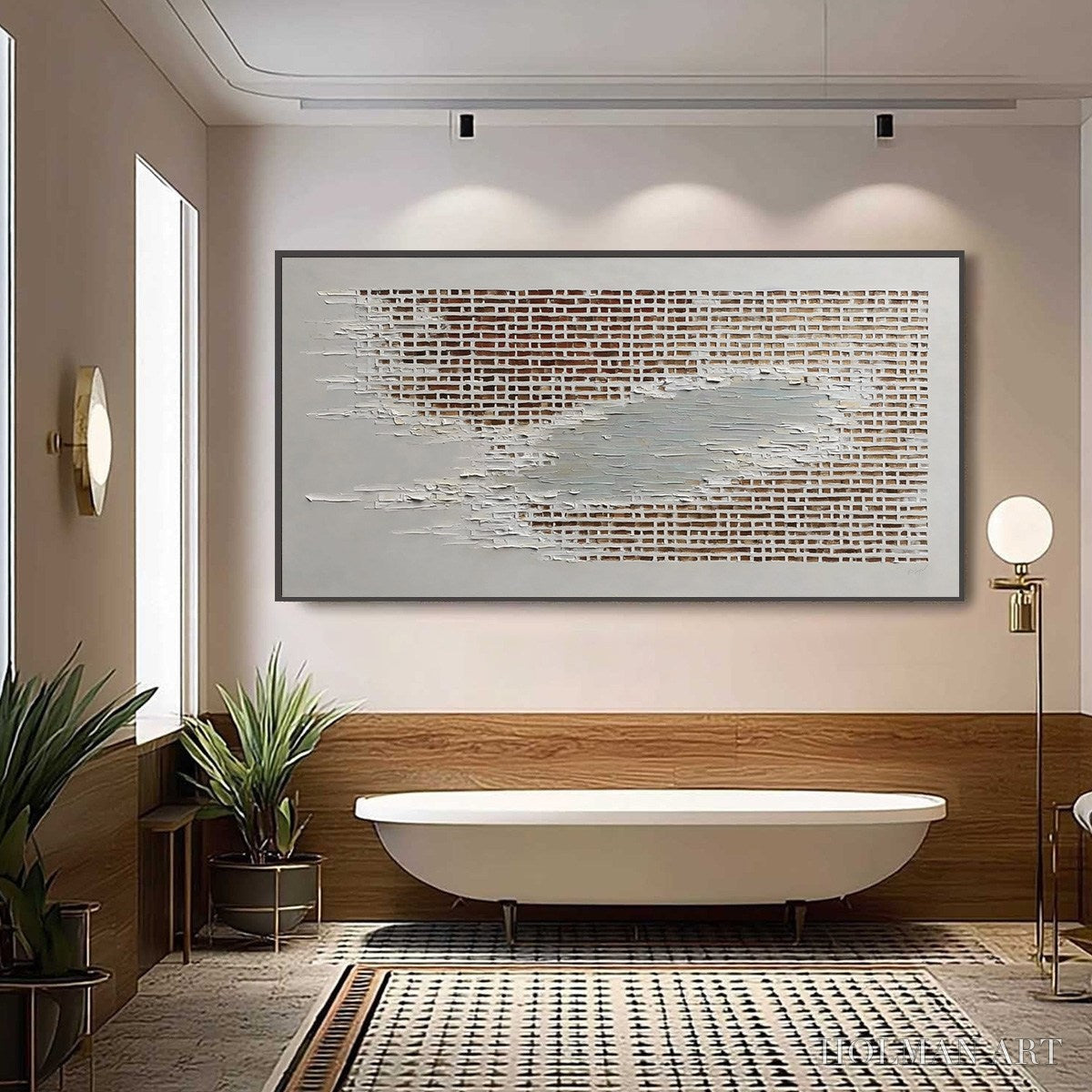 HOLMAN ART Fragments of Time – Textured Minimalist Architectural Abstract Painting - image 2