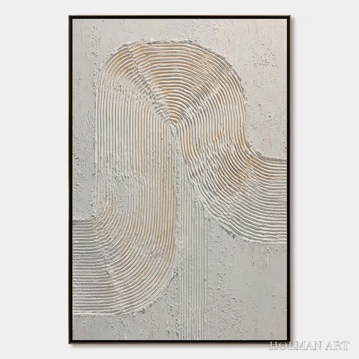 HOLMAN ART Continuum – Textured Minimalist Abstract Painting in White and Beige - image 1