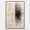 HOLMAN ART Static – Large Textured Black and White Minimalist Abstract Painting - image 1