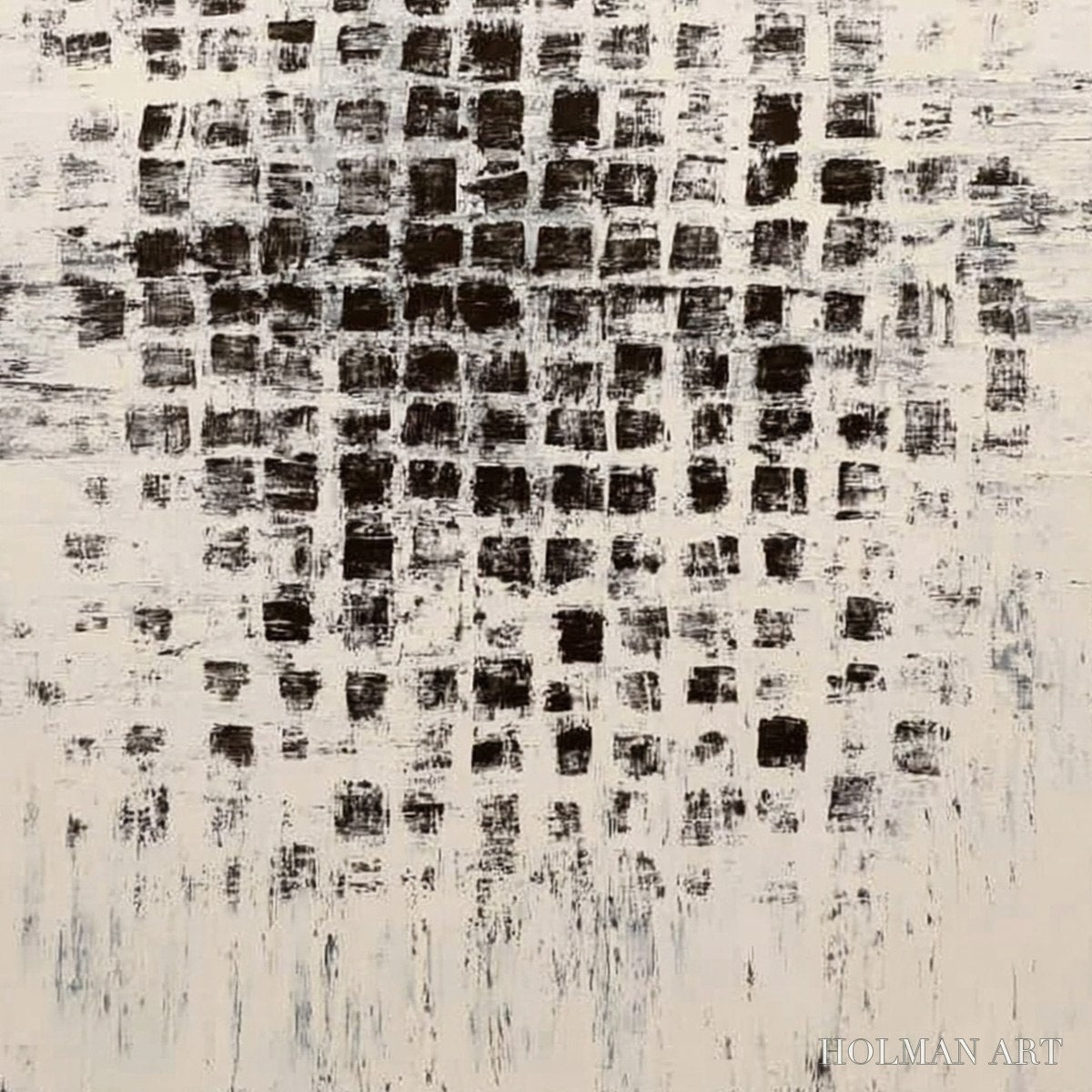 HOLMAN ART Matrix – Large Black and White Textured Abstract Grid Painting - image 5