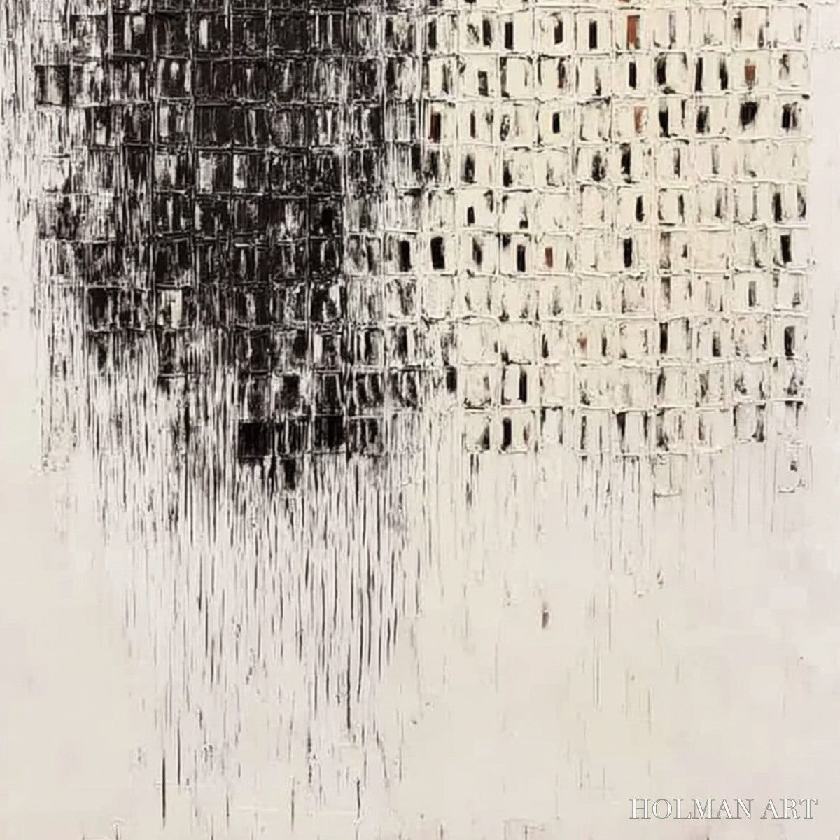 HOLMAN ART Fragment – Textured Minimalist Black and White Architectural Painting - image 5