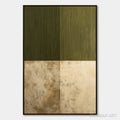 HOLMAN ART Earthen Rhythm – Textured Minimalist Abstract Painting in Green and Beige - image 1