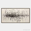 HOLMAN ART Static Rhythm – Textured Black and White Minimalist Abstract Painting - image 1