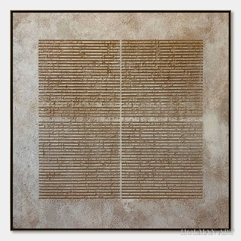HOLMAN ART Codex – Large Square Textured Minimalist Abstract Painting - image 1