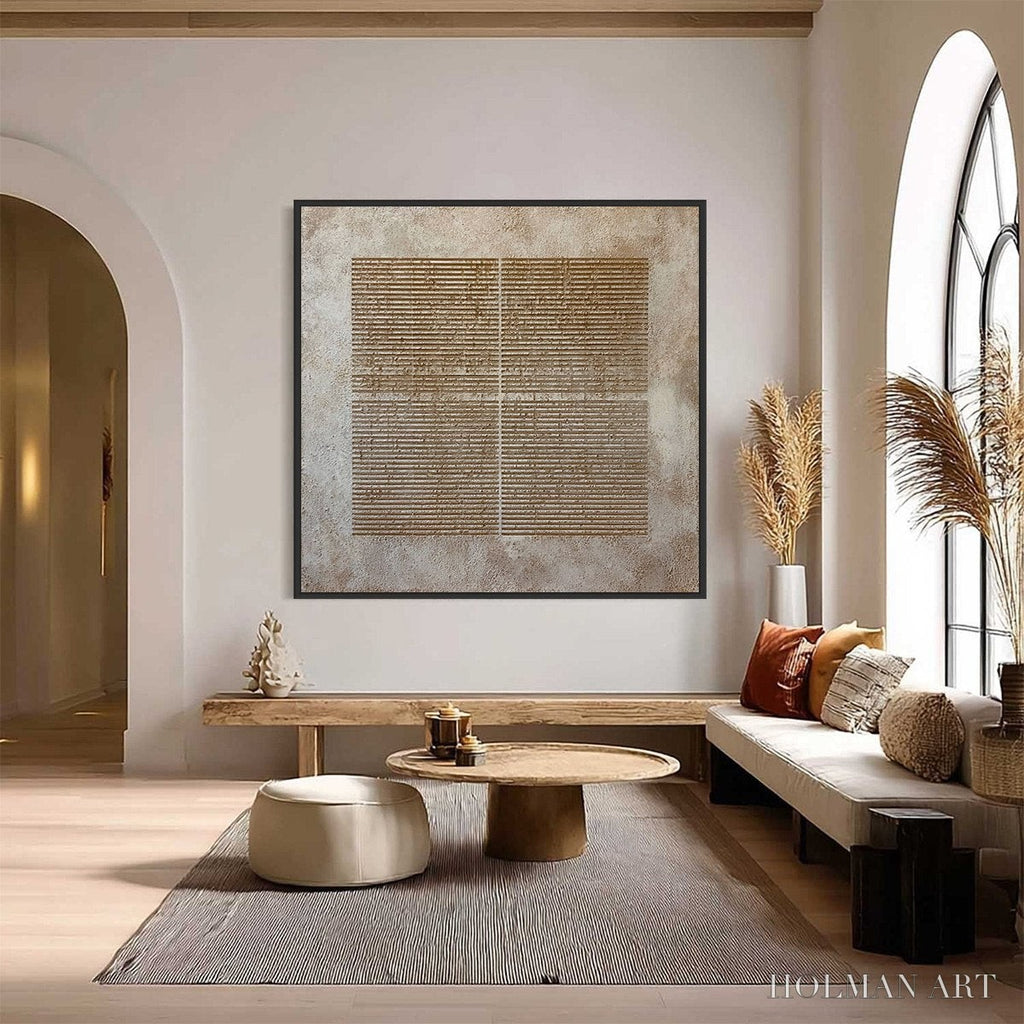 HOLMAN ART Codex – Large Square Textured Minimalist Abstract Painting - image 2