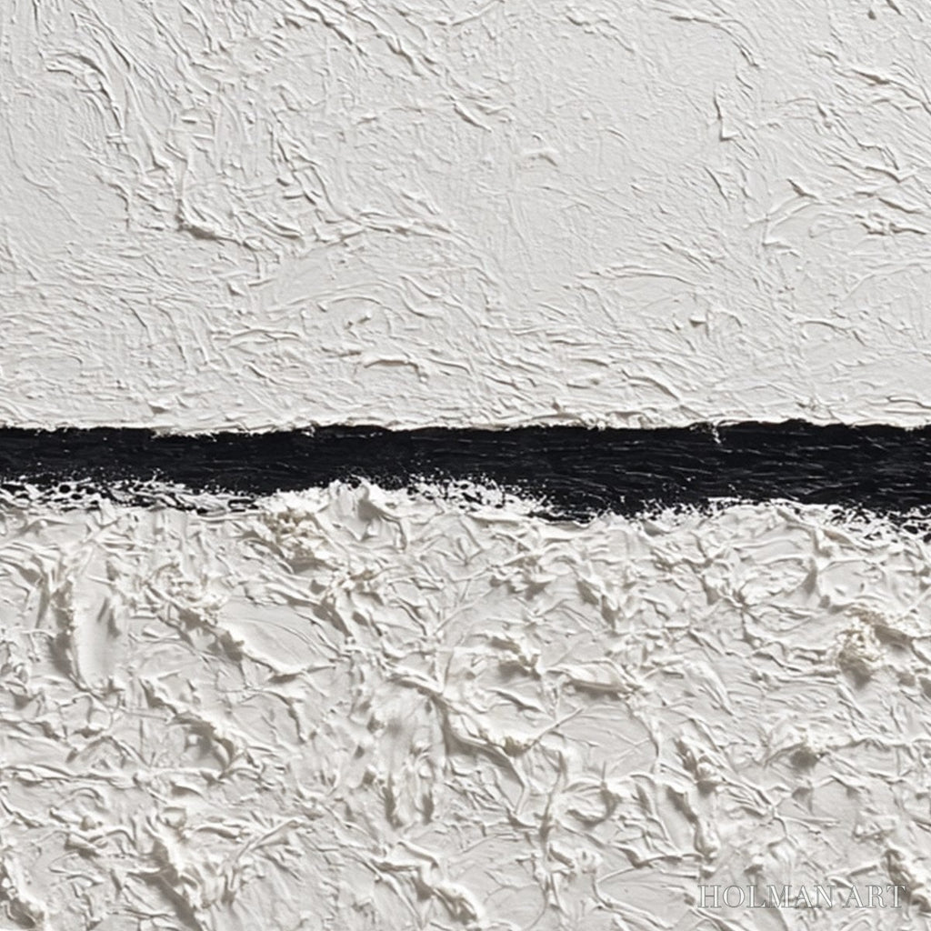 HOLMAN ART Equilibrium – Textured Black and White Minimalist Painting - image 3