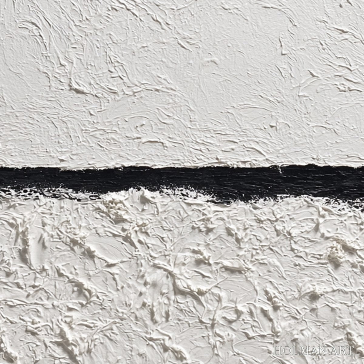 HOLMAN ART Equilibrium – Textured Black and White Minimalist Painting - image 3