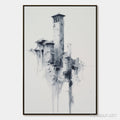 HOLMAN ART Ethereal Citadel – Minimalist Monochrome Architectural Painting - image 1