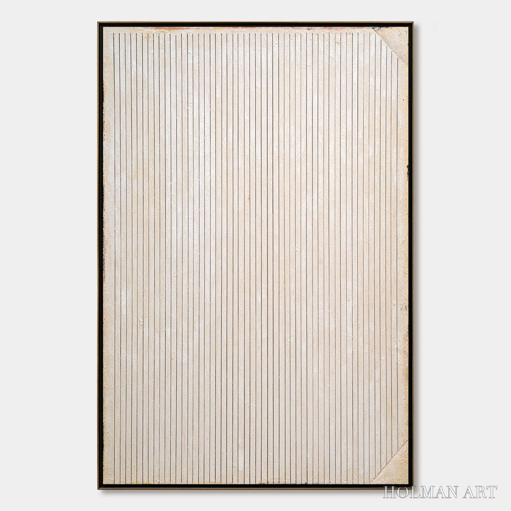 HOLMAN ART Linear Calm – Textured Minimalist Abstract Line Art Painting - image 1