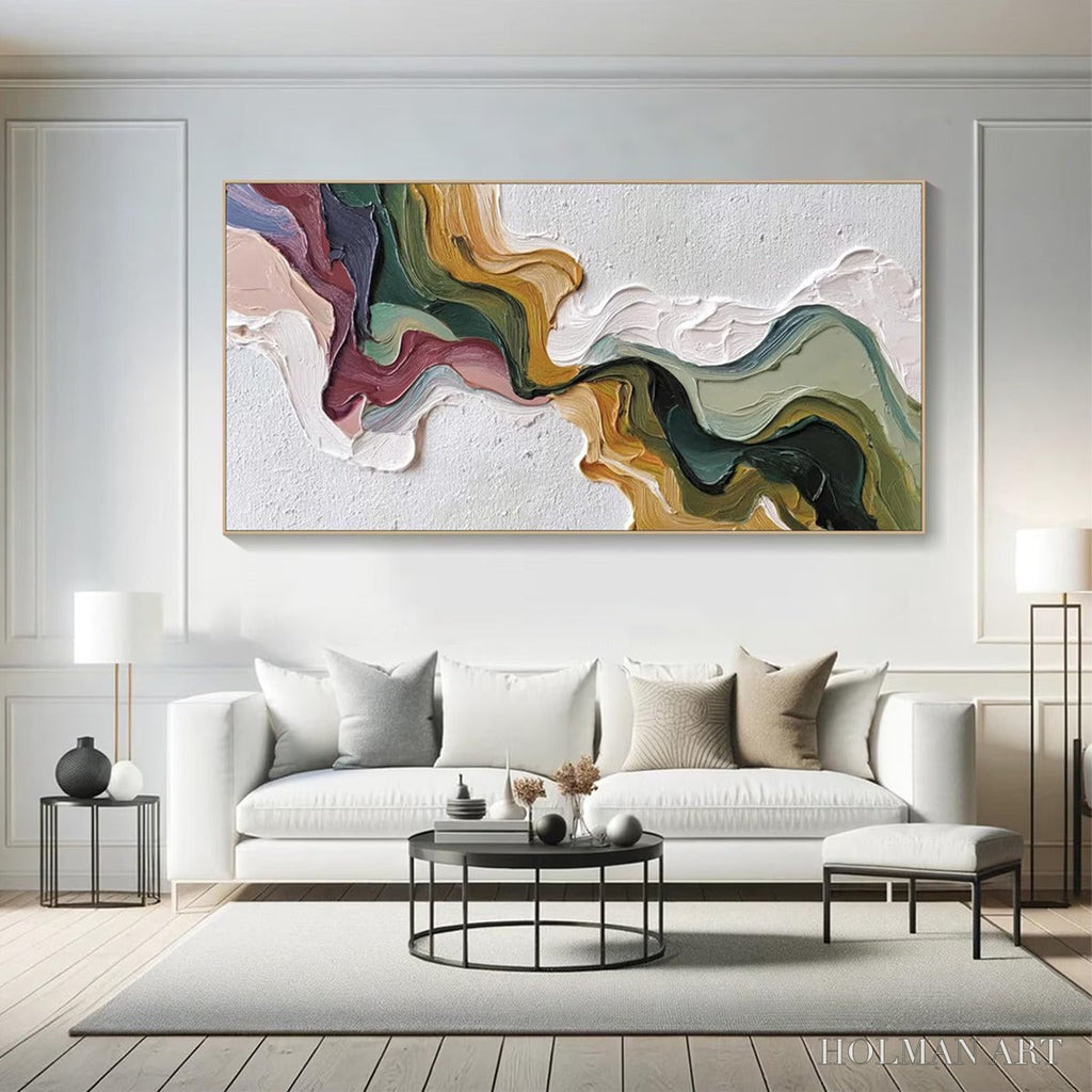 HOLMAN ART Terra Flow – Textured Abstract Earth Tone Panoramic Painting - image 2