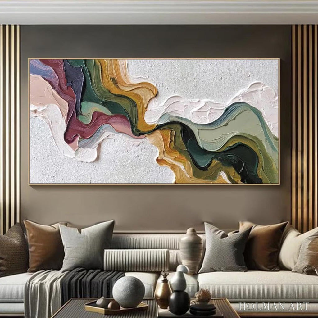 HOLMAN ART Terra Flow – Textured Abstract Earth Tone Panoramic Painting - image 4