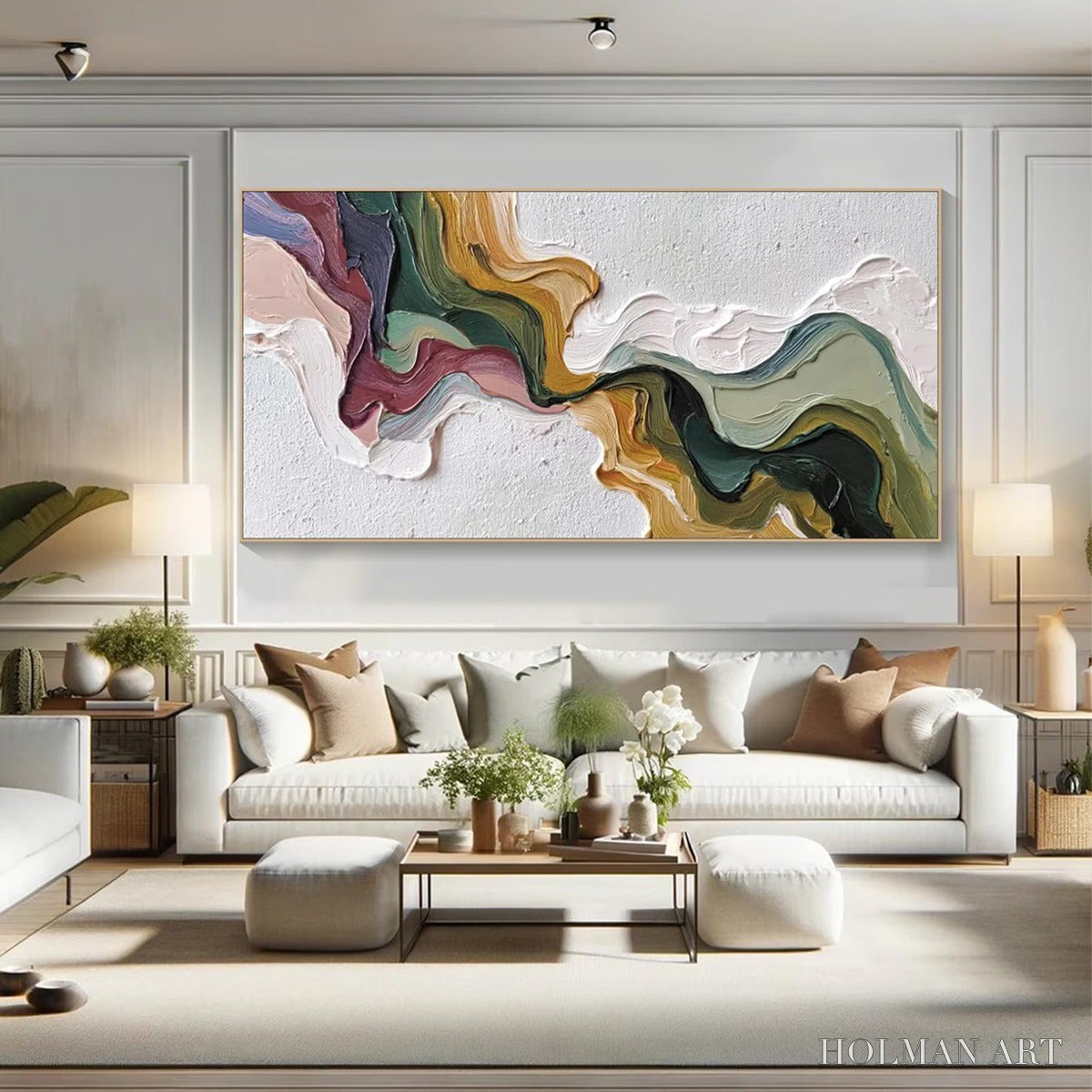 HOLMAN ART Terra Flow – Textured Abstract Earth Tone Panoramic Painting - image 6