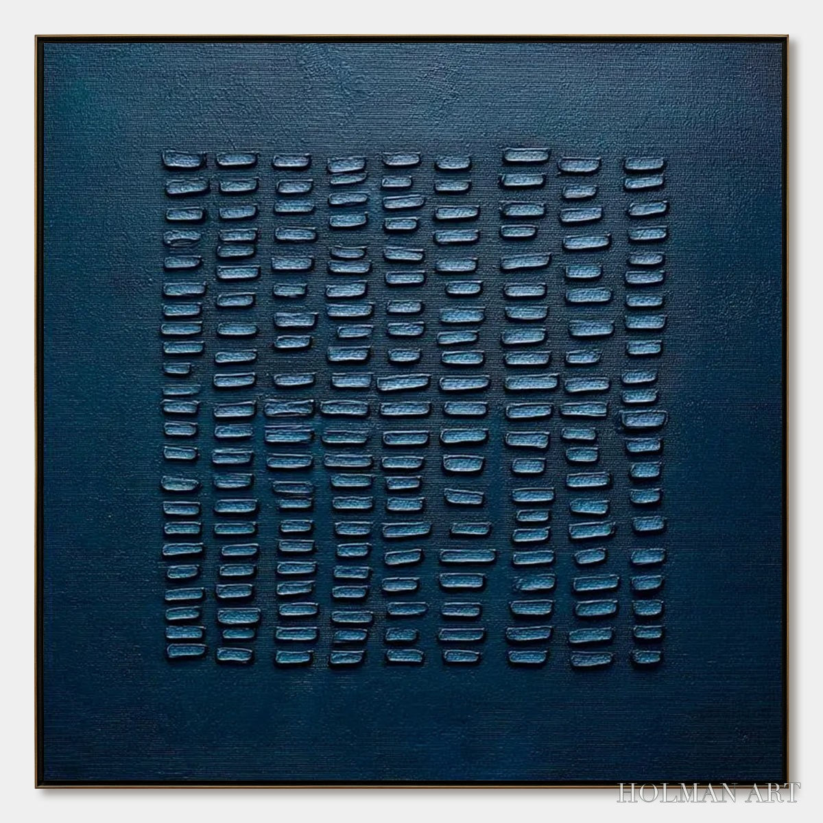 HOLMAN ART Midnight Code – Textured Minimalist Geometric Abstract Oil Painting - image 1
