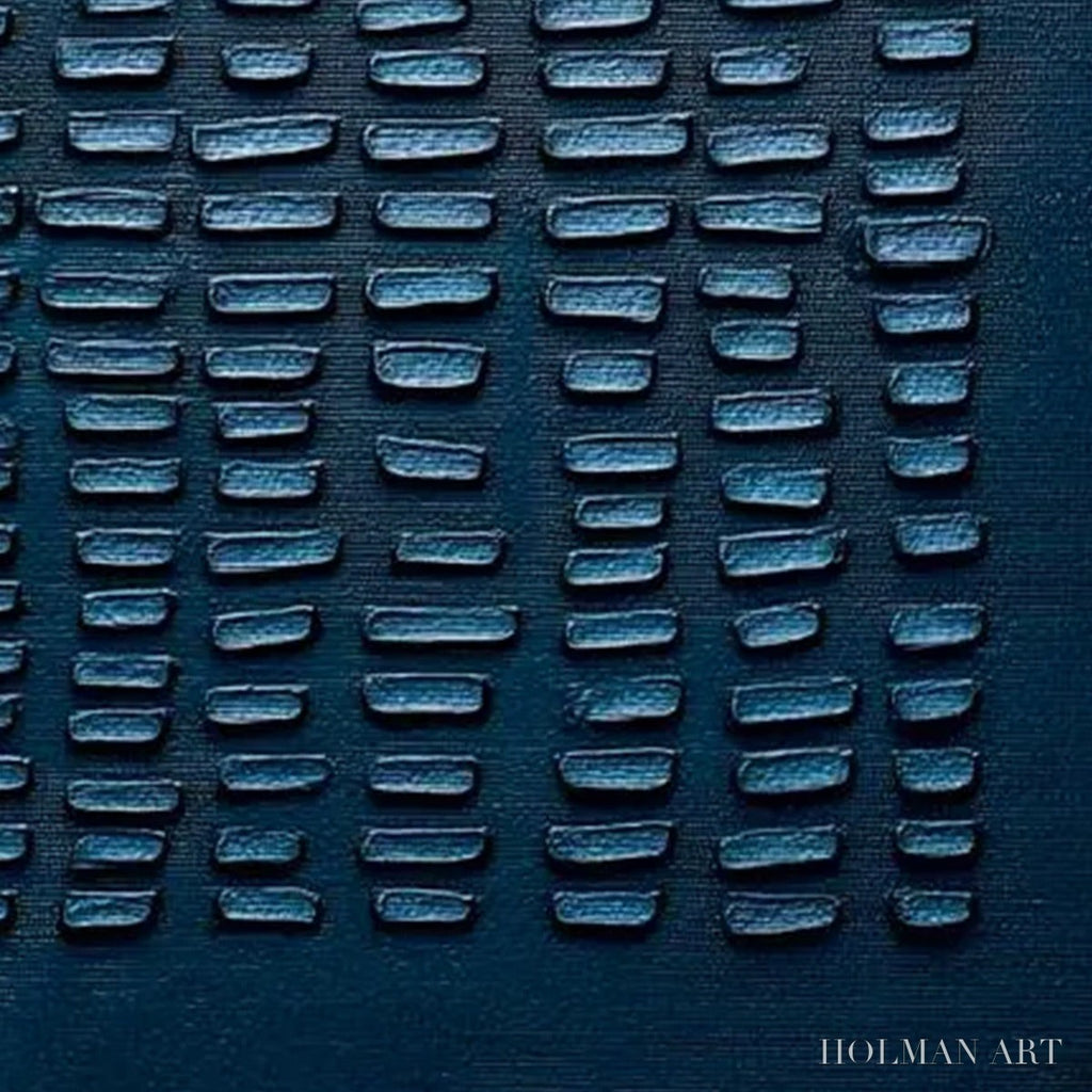 HOLMAN ART Midnight Code – Textured Minimalist Geometric Abstract Oil Painting - image 4