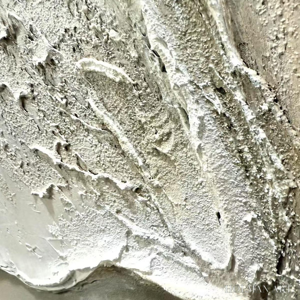 HOLMAN ART Ready to Ship | Serene Pathways – Minimalist Beige Impasto Oil - image 2