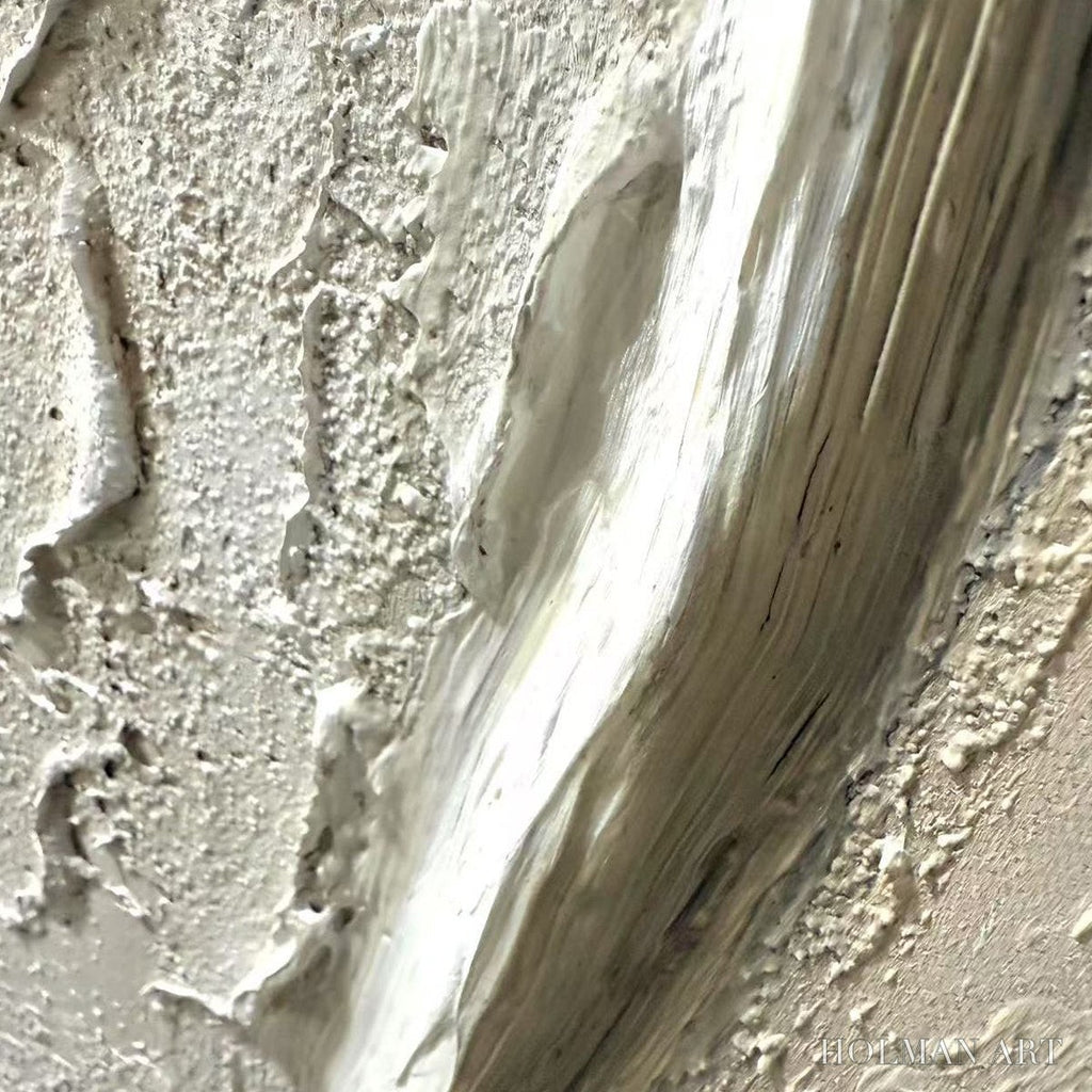 HOLMAN ART Ready to Ship | Serene Pathways – Minimalist Beige Impasto Oil - image 4