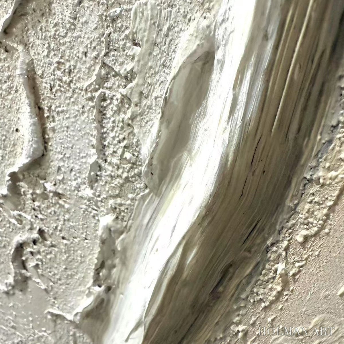 HOLMAN ART Ready to Ship | Serene Pathways – Minimalist Beige Impasto Oil - image 4