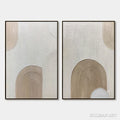 HOLMAN ART Ready to Ship | Beige Arches Diptych – Vertical Textured Abstract Set - image 1