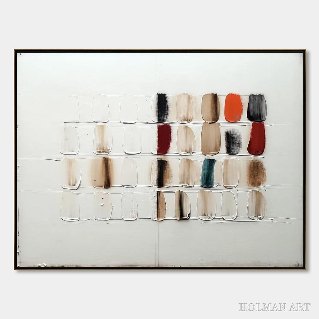 HOLMAN ART Textured Tiles – Minimalist Abstract Textured Oil Painting - image 1