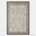 HOLMAN ART Woven Tranquility Minimalist Textured Beige Abstract Oil Painting - image 1